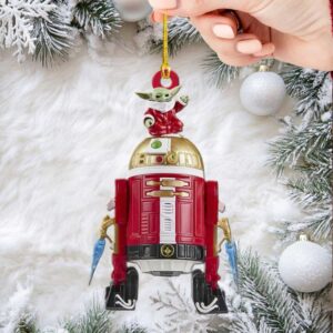 Hallmark Star Wars The Mandalorian Grogu and Astromech Droid Ornament