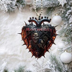 Heavy Metal Iron Maiden Mascot Eddie Heart Car Ornament