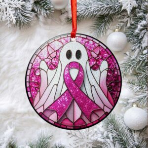 Hope & Spooky Pink Ribbon Ornament