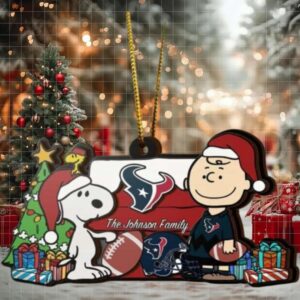 Houston Texans Snoopy NFL Sport Ornament Custom Your Family Name