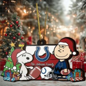 Indianapolis Colts Snoopy NFL Sport Ornament Custom Your Family Name