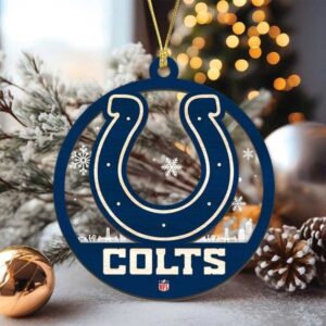 Indianapolis Colts Wood Christmas Ornament
