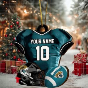Jacksonville Jaguars NFL Sport Ornament Custom Name And Number 2023 Christmas Tree Decorations