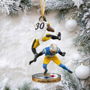 Jaylen Warren Pittsburgh Steelers Action Ornament Jaylen Warren Pittsburgh Steelers Action Ornament