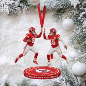 Kansas City Chiefs Patrick Mahomes & Juju Smith Schuster High Five Ornament