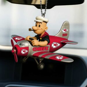 Kansas City Chiefs Popeye Biplane Christmas Ornament