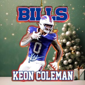 Keon Coleman Buffalo Bills Christmas Ornament