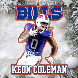Keon Coleman Buffalo Bills NFL Christmas Ornament