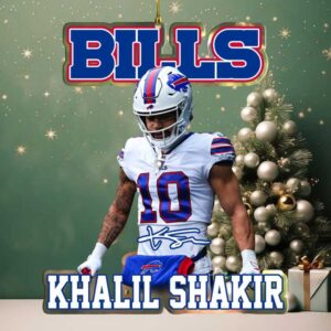 Khalil Shakir Buffalo Bills Christmas Ornament