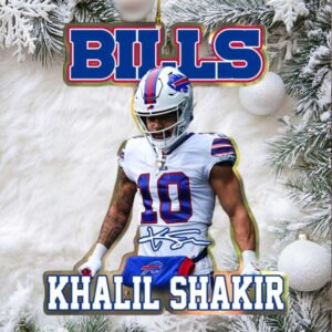 Khalil Shakir Buffalo Bills Christmas Ornament