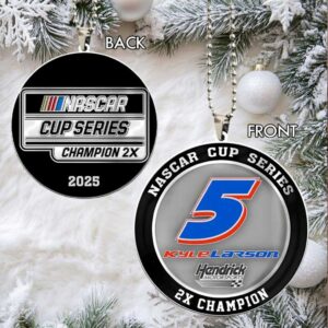 Kyle Larson 2025 NASCAR Cup Series Champion Custom shape 2 sided Acrylic Car Ornaments.jfif