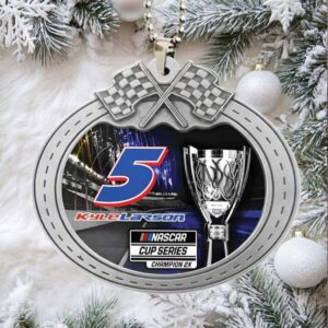 Kyle Larson NASCAR Cup Series Champions Custom shape 2 sided Acrylic Car Ornament.jfif