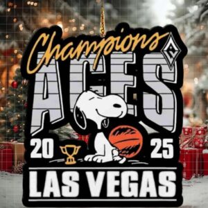 Las Vegas Aces Snoopy 2025 WNBA Finals Champions Christmas Tree Decorations Ornament