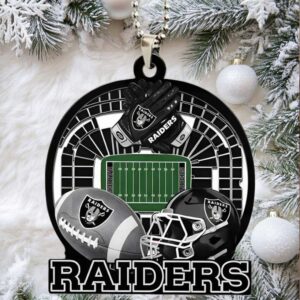 Las Vegas Raiders Helmet and Football Keepsake Ornament