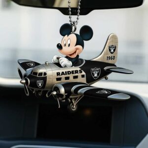 Las Vegas Raiders NFL Disney Mickey Mouse Airplane Car Ornament
