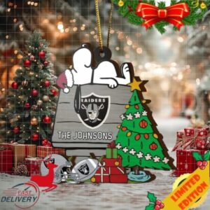 Las Vegas Raiders Snoopy NFL Sport Ornament Custom Name