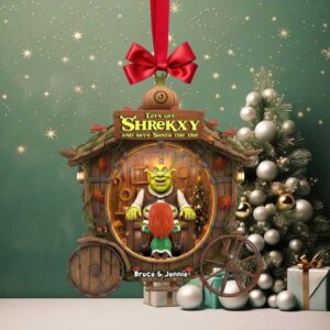 Let’s Get Shrekky Personalized Christmas Ornament for Couples Let’s Get Shrekky Personalized Christmas Ornament for Couples
