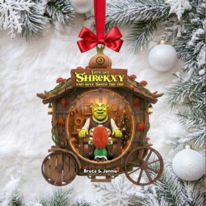 Let's Get Shrekky Personalized Christmas Ornament for Couples
