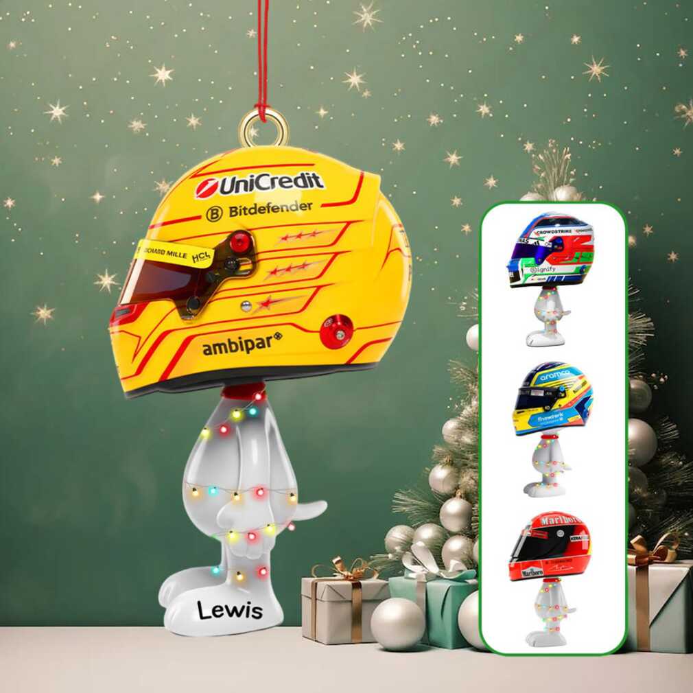 Lewis Hamilton Racing Helmet Snoopy Ornament Lewis Hamilton Racing Helmet Snoopy Ornament