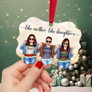 Like Mother Like Daughter Personalized Benelux Ornament Gift for Jean Girl, Afro Girls