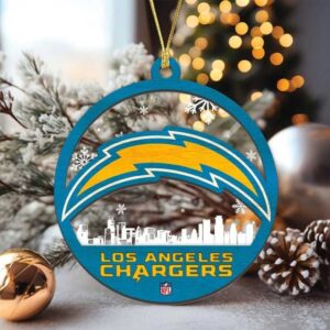 Los Angeles Chargers Christmas Ornament, NFL Holiday Decor