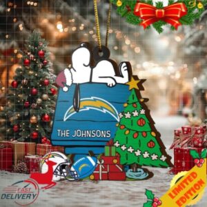 Los Angeles Chargers Snoopy NFL Sport Ornament Custom Name