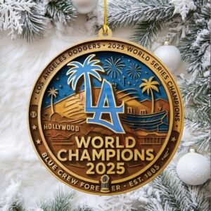 Los Angeles Dodgers World Series 2025 Custom Shape 2 sided Acrylic Ornament.jfif