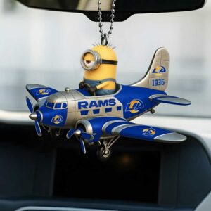 Los Angeles Rams Minion Airplane Car Ornament Los Angeles Rams Minion Airplane Car Ornament