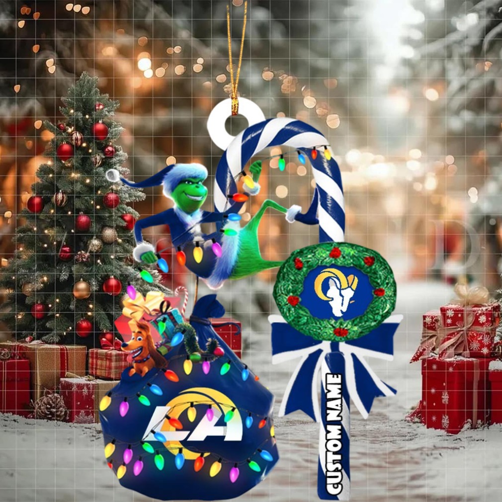 Los Angeles Rams NFL Custom Grinch Candy Cane Name Ornament 2025 Xmas Tree Gift Los Angeles Rams NFL Custom Grinch Candy Cane Name Ornament 2025 Xmas Tree Gift