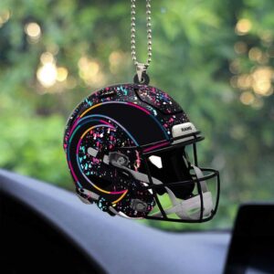 Los Angeles Rams Neon Paint Splatter Helmet Ornament Los Angeles Rams Neon Paint Splatter Helmet Ornament