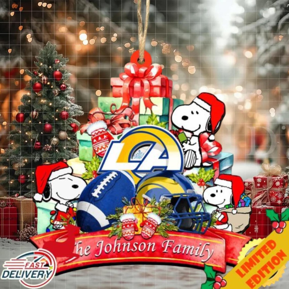 Los Angeles Rams Snoopy And NFL Sport Ornament Personalized Your Family Name Los Angeles Rams Snoopy And NFL Sport Ornament Personalized Your Family Name