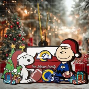 Los Angeles Rams Snoopy NFL Sport Ornament Custom Your Family Name