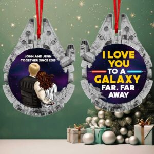 Love You Far Far Away Personalized Couple Ornament Gift For Galaxy Couple