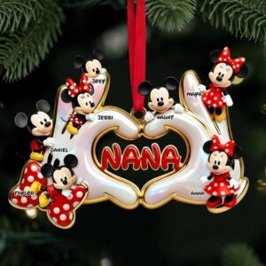 Love is in the Hands Personalized Cute Heart Hands Ornament Perfect Gift for Grandma, Mom, and Loved Ones