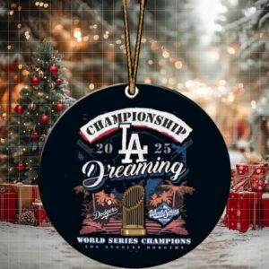 MLB Los Angeles Dodgers 2025 World Series Champions Dreaming Franklin Tree Decor Christmas Ornament