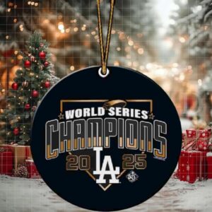 MLB Los Angeles Dodgers Mitchell & Ness Black 2025 World Series Champions Arch Tree Decor Christmas Ornament