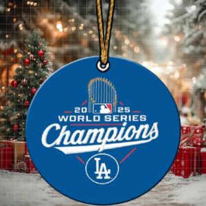 MLB Los Angeles Dodgers Rawlings 2025 World Series Champions Tree Decoration Christmas Ornament