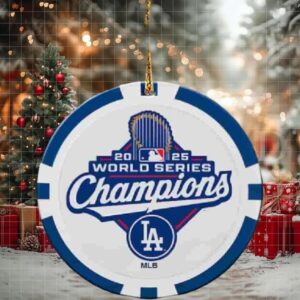 MLB Los Angeles Dodgers Wincraft 2025 World Series Champions Official Logo Christmas Ornament For Fans Or Family