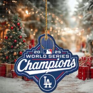 MLB Los Angeles Dodgers Wincraft 2025 World Series Champions Official Logo Tree Decoration Christmas Ornament