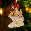 personalized Christmas ornament featuring Snoopy and Woodstock from the Peanuts comic strip personalized Christmas ornament featuring Snoopy and Woodstock from the Peanuts comic strip