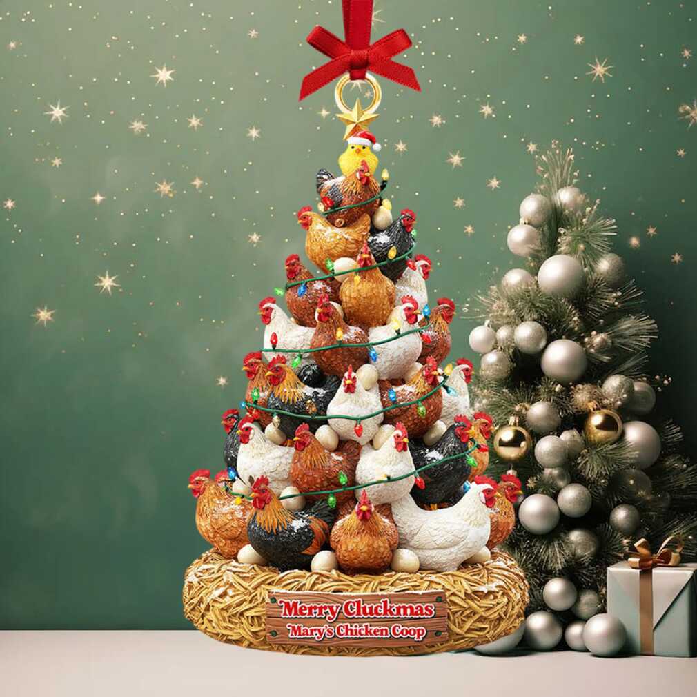 Merry Cluckmas Chicken Coop Christmas Ornament Merry Cluckmas Chicken Coop Christmas Ornament
