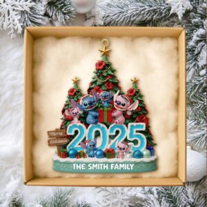 Merry Stitchmas! Unique Aliens Family Personalized Christmas Ornament A Custom Gift for Families and Friends