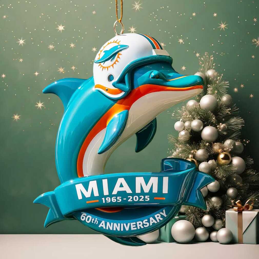 Miami Dolphins 60th Anniversary Commemorative Ornament Miami Dolphins 60th Anniversary Commemorative Ornament