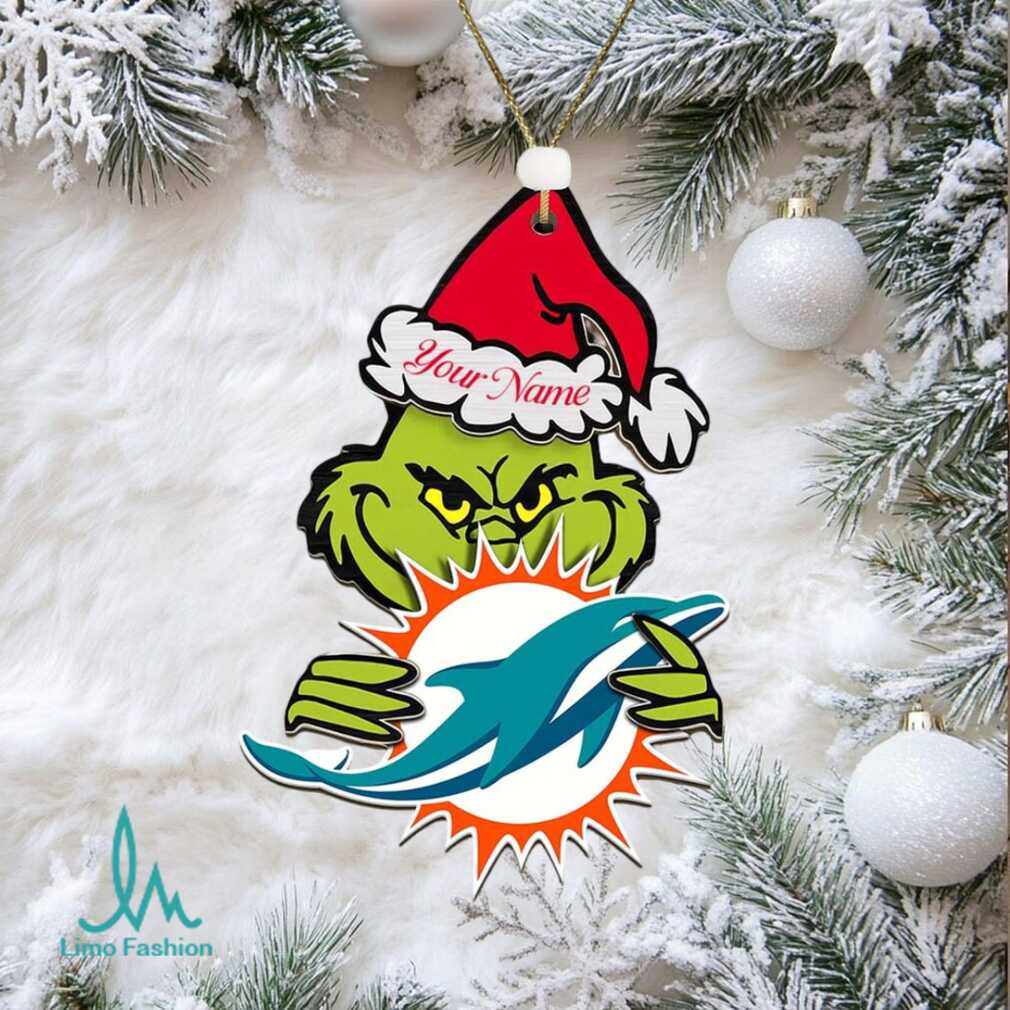 Miami Dolphins Grinch Holiday Heist Custom Ornament Miami Dolphins Grinch Holiday Heist Custom Ornament