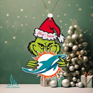 Miami Dolphins Grinch Holiday Heist Custom Ornament