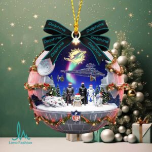 Miami Dolphins Star Wars Christmas Snow Globe Ornament