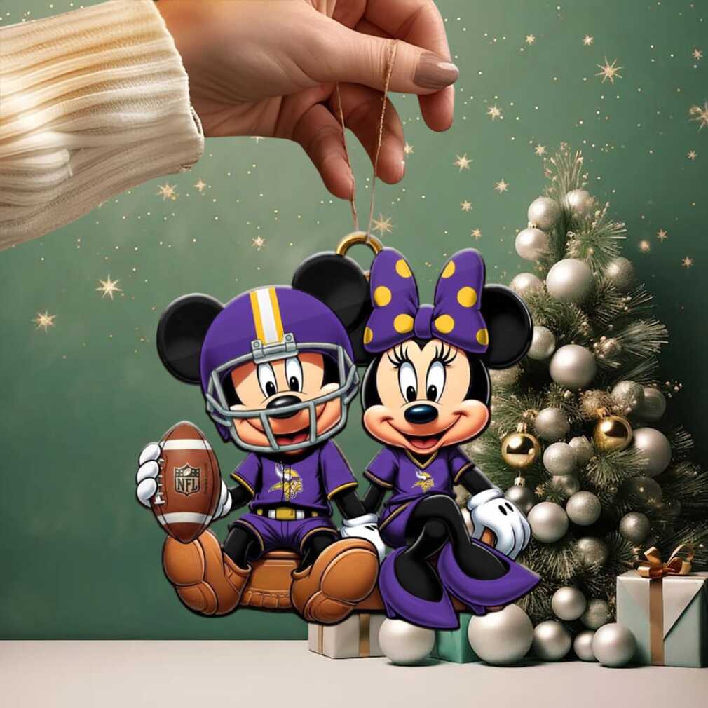 Mickey & Minnie Mouse Baltimore Ravens Christmas Ornament Mickey & Minnie Mouse Baltimore Ravens Christmas Ornament
