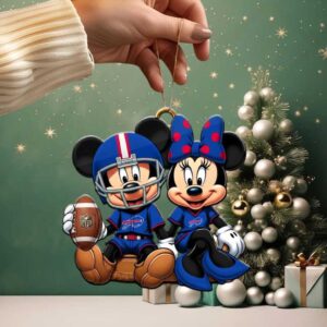 Mickey & Minnie Mouse Buffalo Bills NFL Christmas Ornament