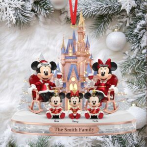 Mickey & Minnie Mouse Castle Family Ornament
