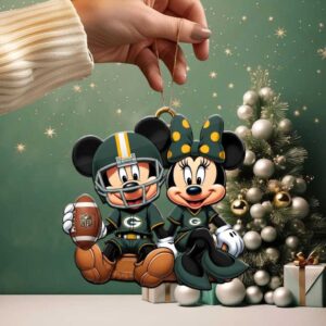 Mickey & Minnie Mouse Green Bay Packers Acrylic Ornament